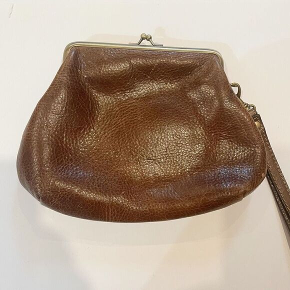 Patricia Nash Savena Brown Leather Kiss Lock Clutch Wristlet Wallet Bag - Picture 6 of 11